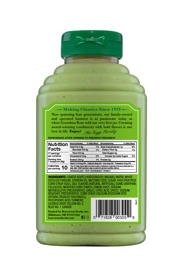 Beaver Extra Hot Wasabi Horseradish (6x12.5Oz)