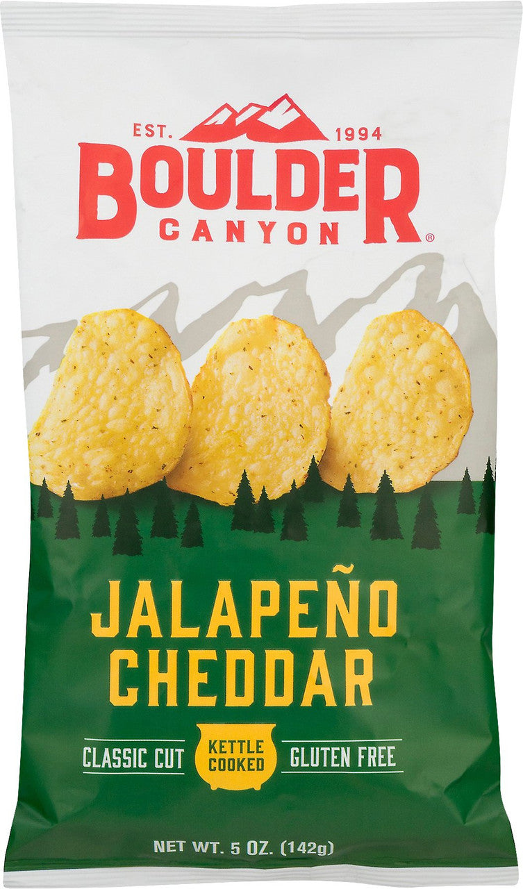 Boulder Canyon Jalapeno Cheddar Potato Chips Gluten Free (12x5 Oz)