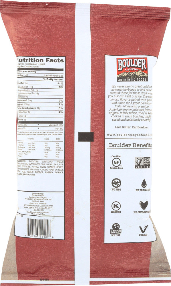 Boulder Canyon Hickory Bbq Potato Chips Gluten Free (12x5 Oz)